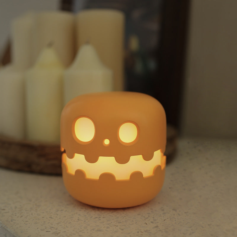 Halloween Pumpkin Night Light – Cute Silicone Bedside Lamp for Kids & Adults, Funny Ambience Light for Bedroom, Living Room & Party Decoration, Rechargeable LED Gift for Halloween & Birthdays | Fast Delivery 5–9 Days + Free Shipping