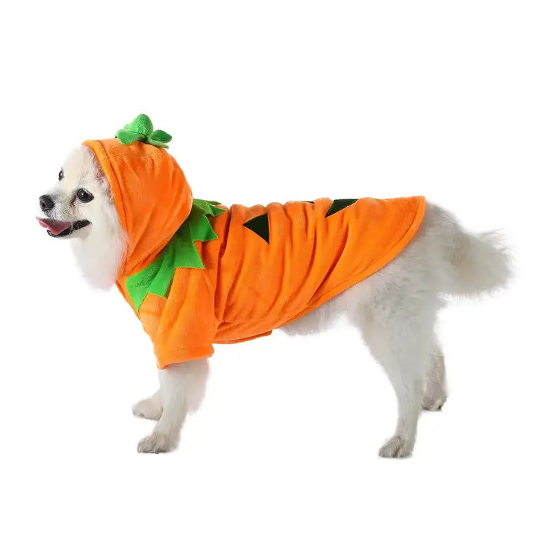 Dog Pumpkin Hoodie – Cute Halloween Cosplay Costume, Warm Fleece Puppy Clothes