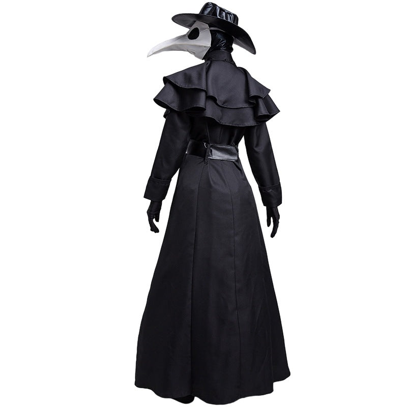 Halloween Steampunk Plague Doctor Costume – Medieval Beak Mask Outfit with Accessories (Unisex, Multiple Sizes)