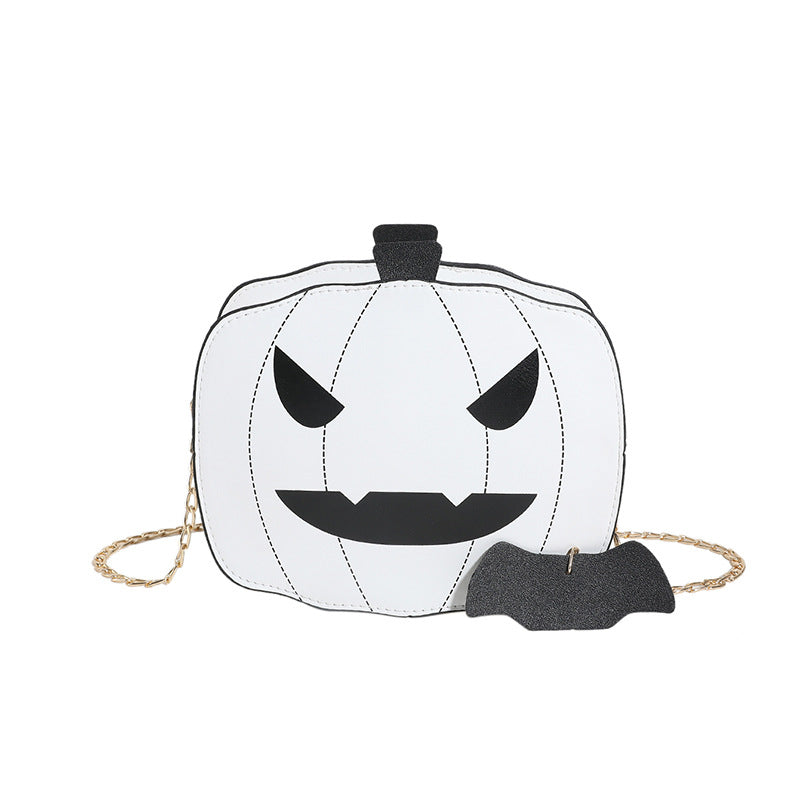 Halloween Cartoon Pumpkin Shoulder Bag – Funny Creative Chain Crossbody Bag for Girls & Women