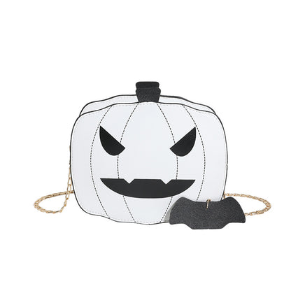 Halloween Cartoon Pumpkin Shoulder Bag – Funny Creative Chain Crossbody Bag for Girls & Women
