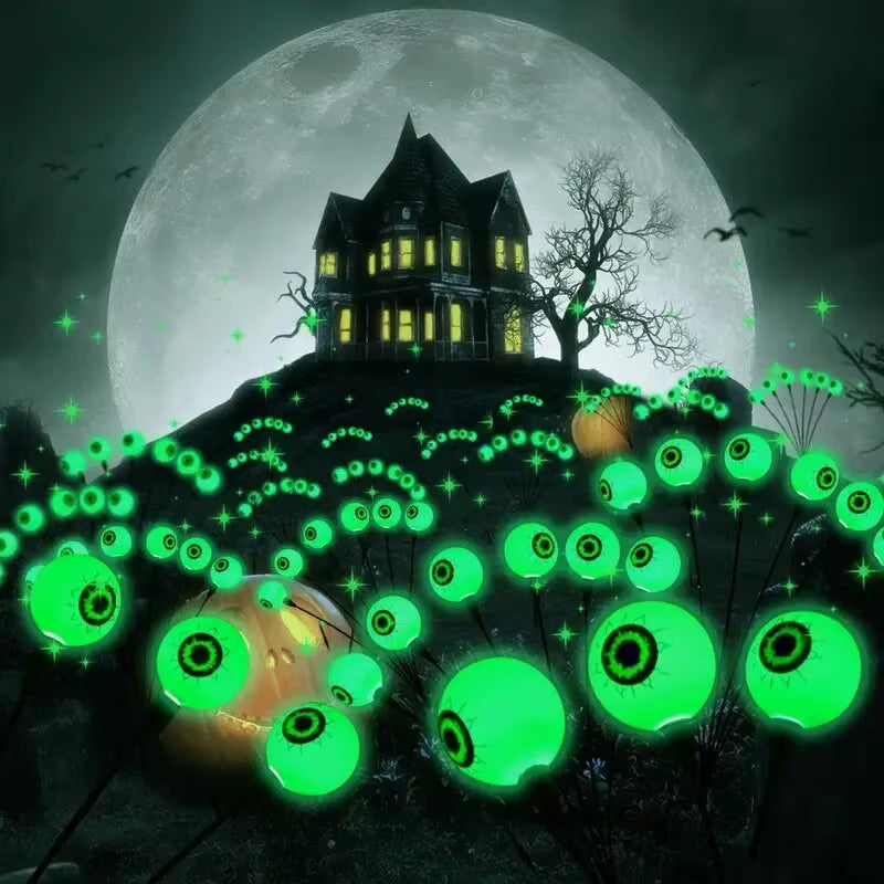 Solar Halloween Eyeball Stake Light – 6‑Head Outdoor Waterproof Firefly Lamp for Garden & Yard