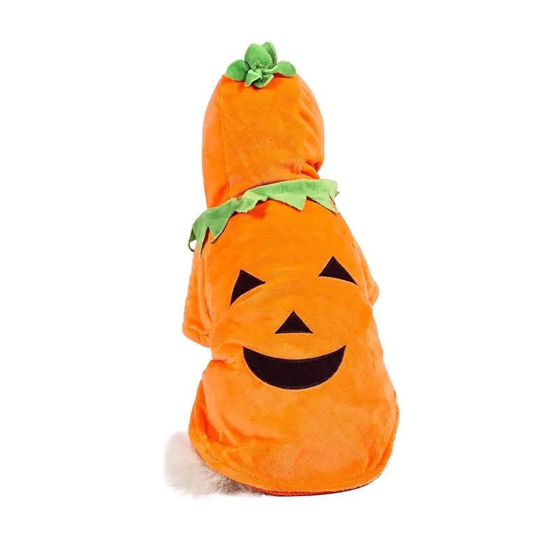Dog Pumpkin Hoodie – Cute Halloween Cosplay Costume, Warm Fleece Puppy Clothes
