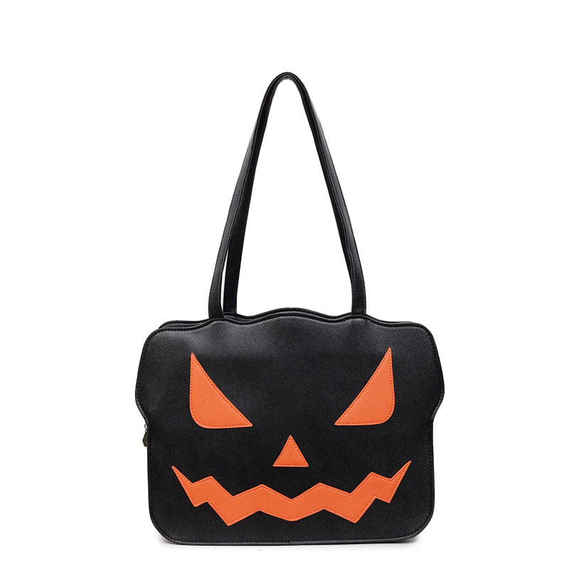 Women’s Halloween Pumpkin Shoulder Messenger Bag — PU Leather, Black or Orange |  Free shipping