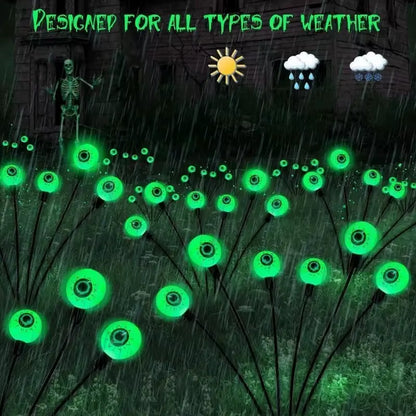 Solar Halloween Eyeball Stake Light – 6‑Head Outdoor Waterproof Firefly Lamp for Garden & Yard
