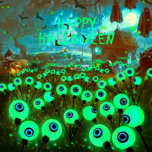 Solar Halloween Eyeball Stake Light – 6‑Head Outdoor Waterproof Firefly Lamp for Garden & Yard