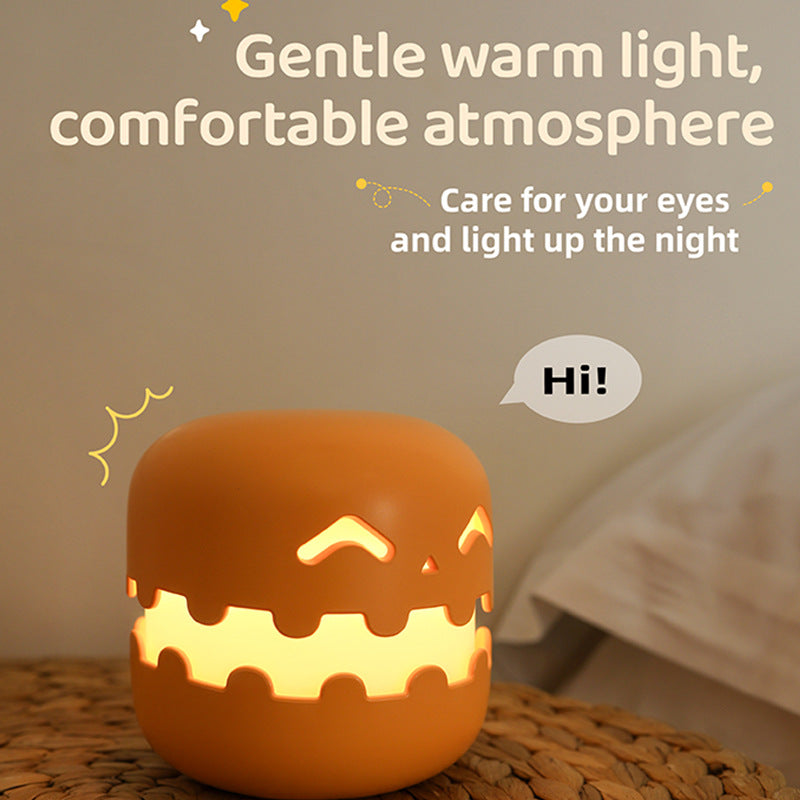 Halloween Pumpkin Night Light – Cute Silicone Bedside Lamp for Kids & Adults, Funny Ambience Light for Bedroom, Living Room & Party Decoration, Rechargeable LED Gift for Halloween & Birthdays | Fast Delivery 5–9 Days + Free Shipping